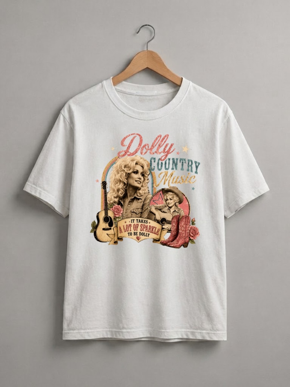 White Dolly Country Music Graphic Tee